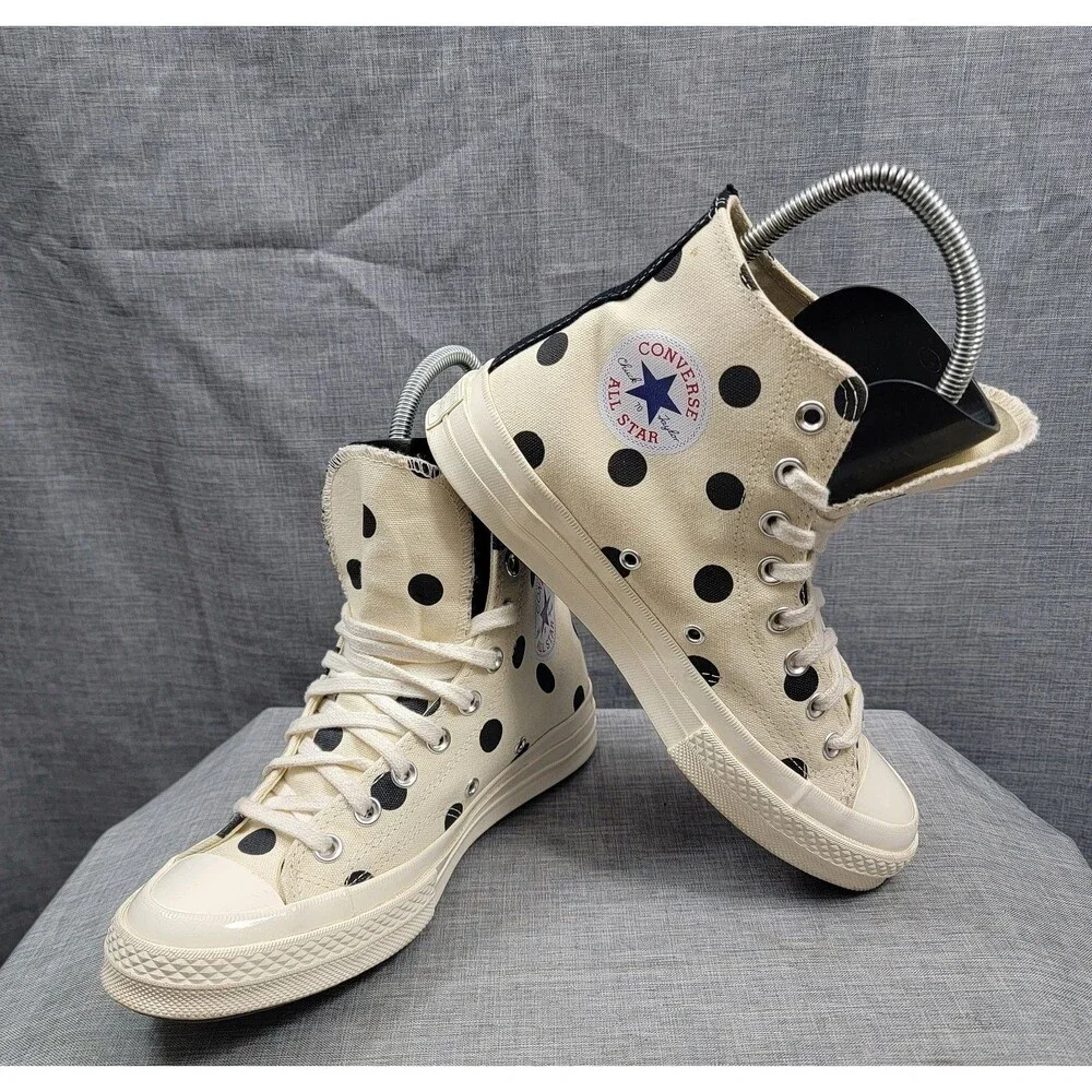 Converse Comme des Garcons PLAY Chuck 70 High Top Polka Dot Cream Wo's 9 Mens 7